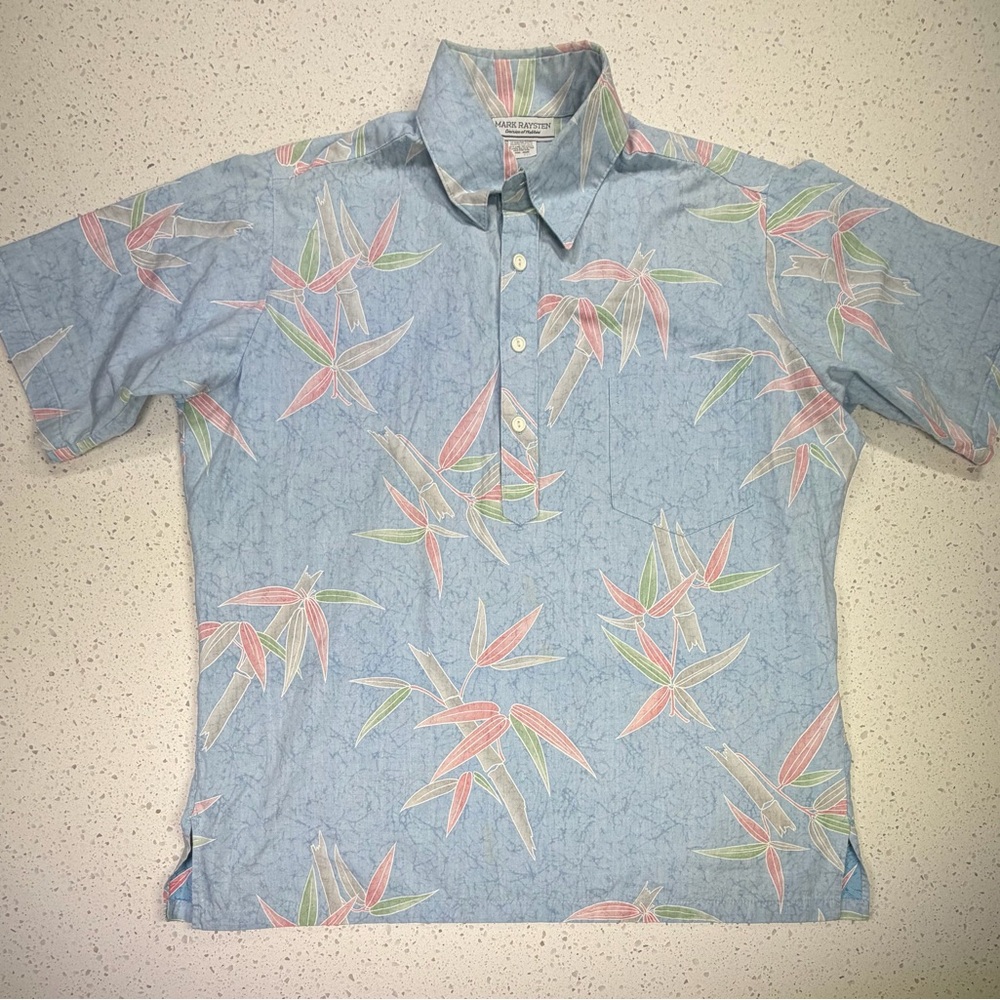 Men's Leaf Pattern Casual Button Down Shirt